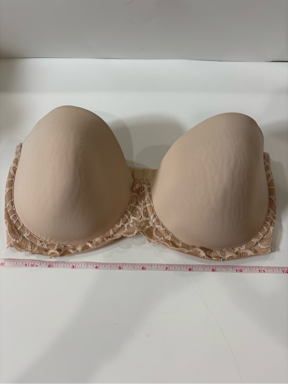 SO Nude Lace-Trim Strapless Molded Cup Bra